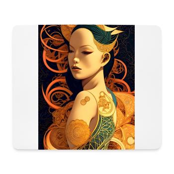 Narada - Mechanisch geometrischer Kunst Stil - Mousepad (Querformat) - Weiß - Vorne
