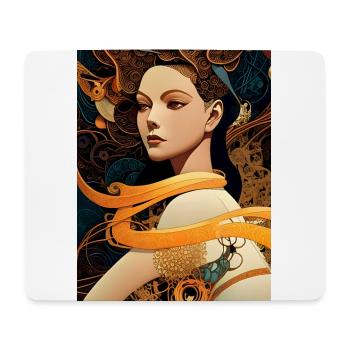 Naina - Geometrisch mechanischer Kunst Stil - Mousepad (Querformat) - Weiß - Vorne