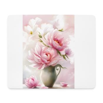 Pivoine Pivoine Fleurs de Pivoine Vase Nature morte - Tapis de souris (format paysage) - blanc - Devant