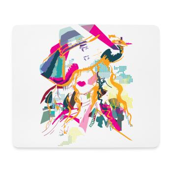 Grafische „Lady mit Hut“ - Mousepad (Querformat) - Weiß - Vorne