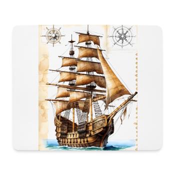 Piratenschiff #1 - Mousepad (Querformat) - Weiß - Vorne