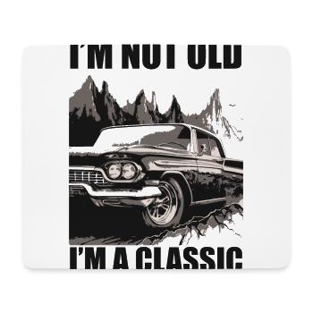 Voitures classiques en noir et blanc - Tapis de souris (format paysage) - blanc - Devant