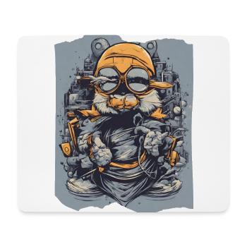 Skywise Moustaches Aviateur Animal Orange Gris Mignon - Tapis de souris (format paysage) - blanc - Devant