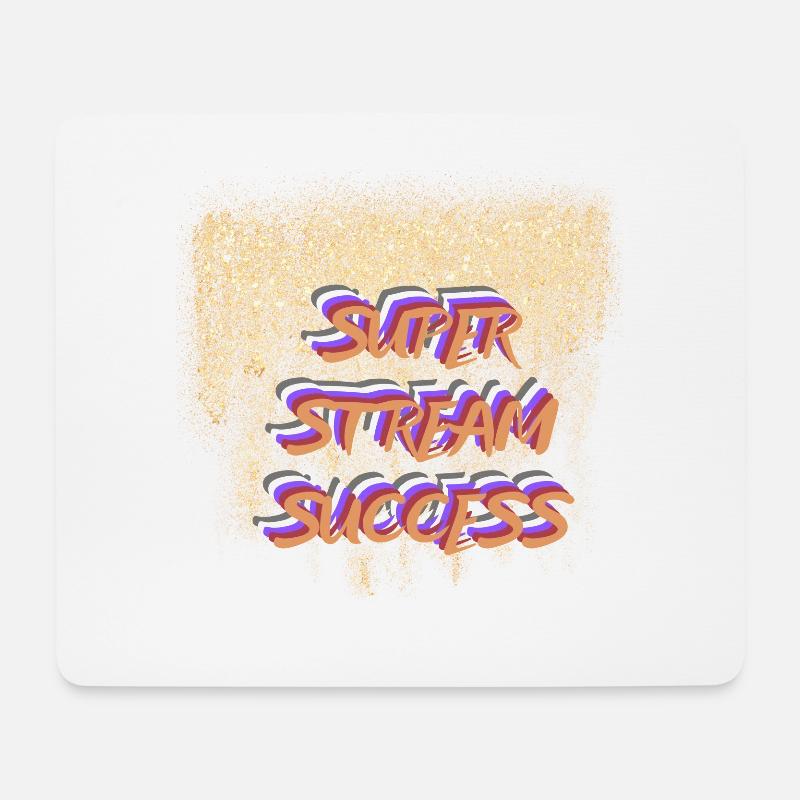 SUPER STREAM SUCCESS - Mousepad (Querformat) - Weiß