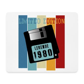 Vintage Diskette IT Geschenk 45. Geburtstag & 1980 - Mousepad (Querformat) - Weiß - Vorne