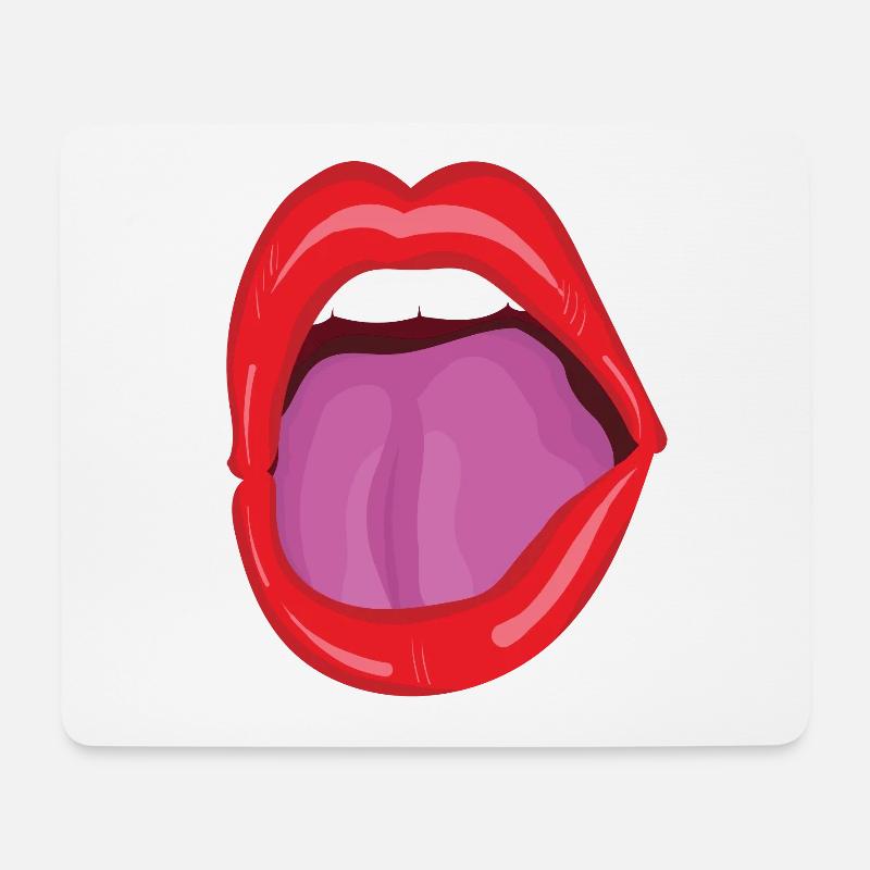 Open mouth - Mouse Pad (horizontal) - white