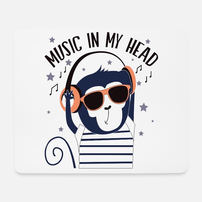 MUSIC/ MUSIC LOVERS - Mousepad (Querformat) - Weiß