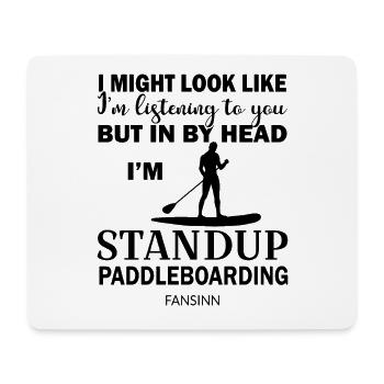 SUP Stand Up Paddling Geschenk Sport Board Wasser - Mousepad (Querformat) - Weiß - Vorne