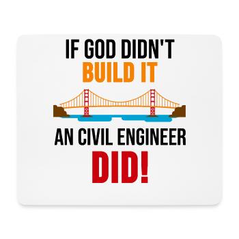 Construction engineer shirt bridge building profession gift - Mouse Pad (horizontal) - white - Front