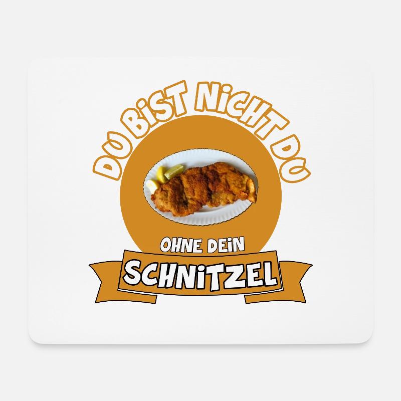 DU BIST NICHT DU OHNE DEIN SCHNITZEL - Mousepad (Querformat) - Weiß