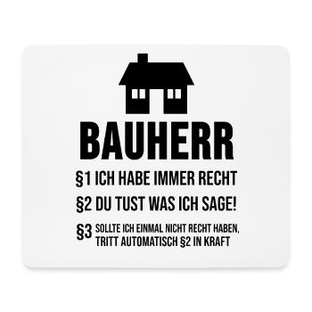 Bauherr Hausbau Baustelle Lustiges Geschenk - Mousepad (Querformat) - Weiß - Vorne
