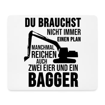 Bagger Baggerfahrer Baustelle Sprüche Geschenk - Mousepad (Querformat) - Weiß - Vorne