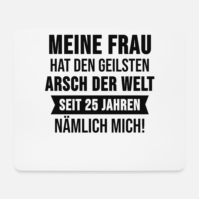 Silberhochzeit Hochzeitstag Silberne Geschenk - Mousepad (Querformat) - Weiß