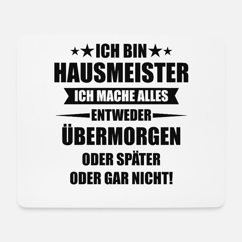Hausmeister Hauswart Beruf Job Spruch Geschenk - Mousepad (Querformat) - Weiß