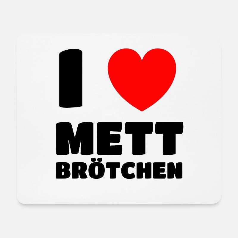 Ich liebe Mett Mettigel Hackfleisch Geschenk - Mousepad (Querformat) - Weiß
