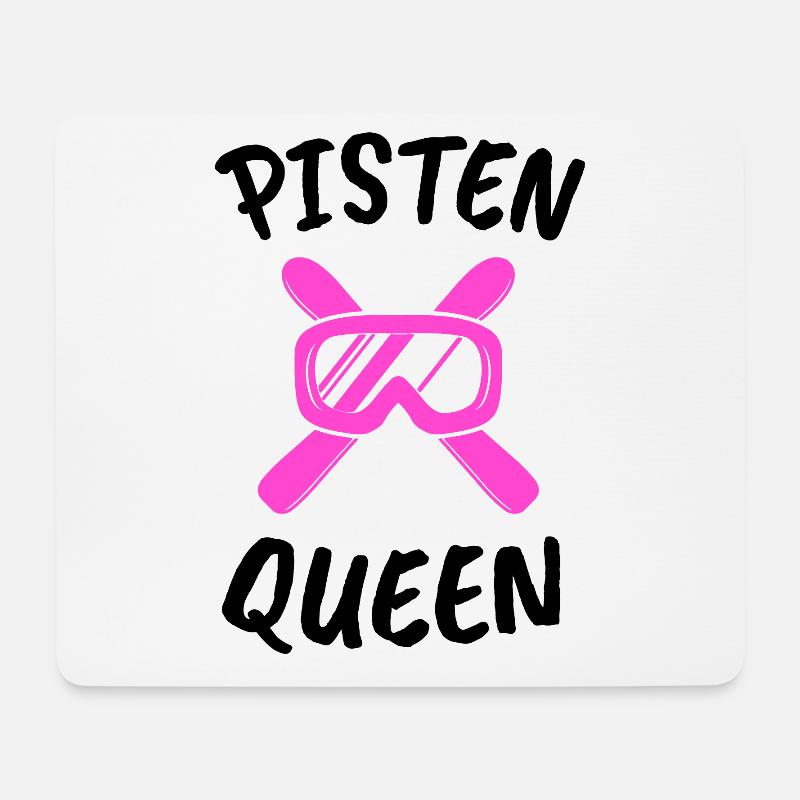 Skifahren Skifahrer Piste Queen Witzig Geschenk - Mousepad (Querformat) - Weiß