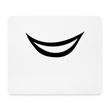 Grin Smile Mouth Funny Cheeky Face Mask - Mouse Pad (horizontal) - white - Front