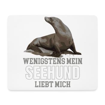 WENIGSTENS MEIN SEEHUND LIEBT MICH - Mousepad (Querformat) - Weiß - Vorne