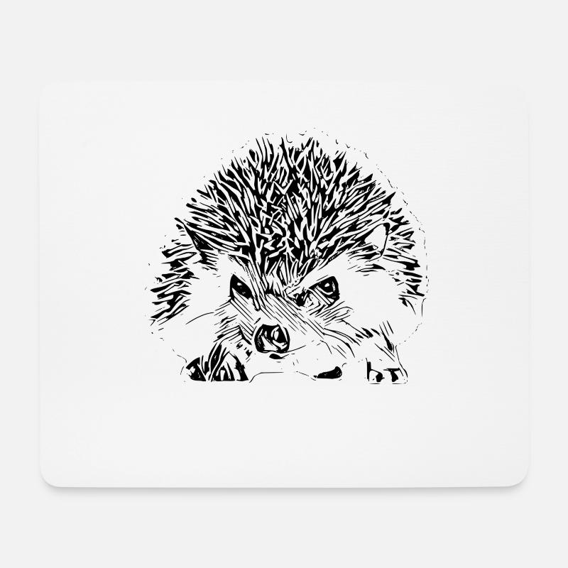Igel - Mousepad (Querformat) - Weiß