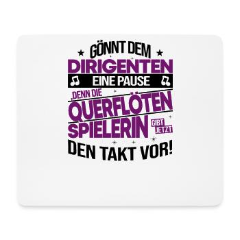 Querflöte Querflötistin Flöte Frau Spruch Geschenk - Mousepad (Querformat) - Weiß - Vorne