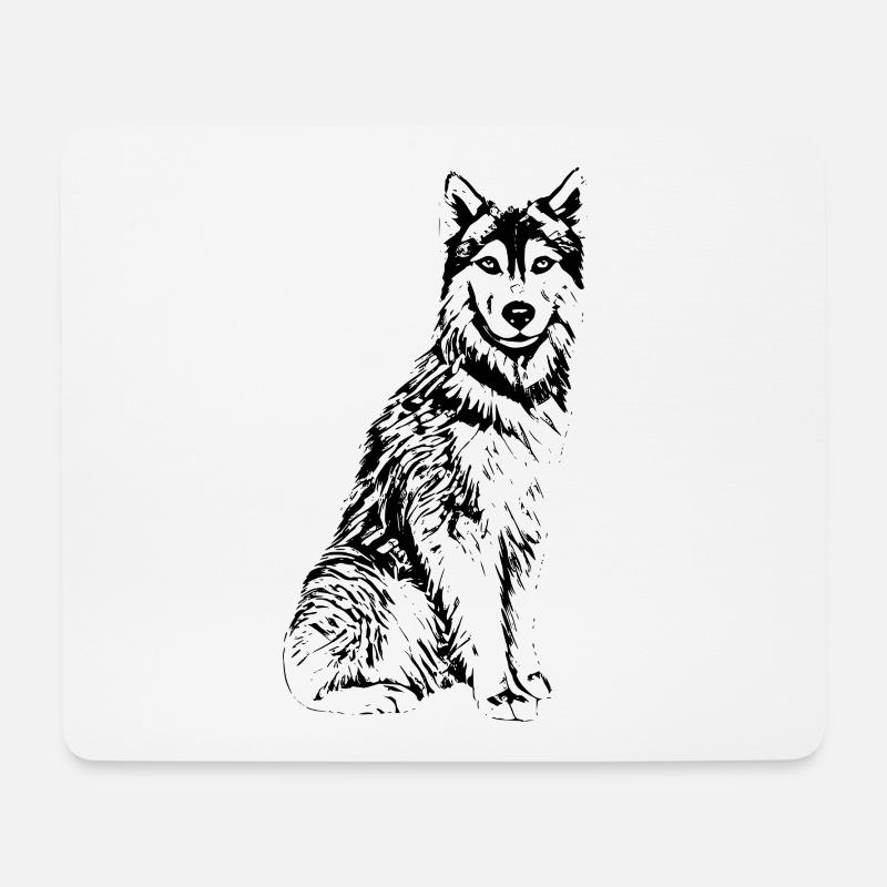 Husky - Mousepad (Querformat) - Weiß