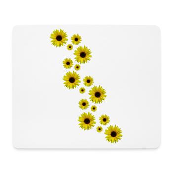 gelbe Sonnenblumen, Sonnenblume, Blumen, Blüten - Mousepad (Querformat) - Weiß - Vorne