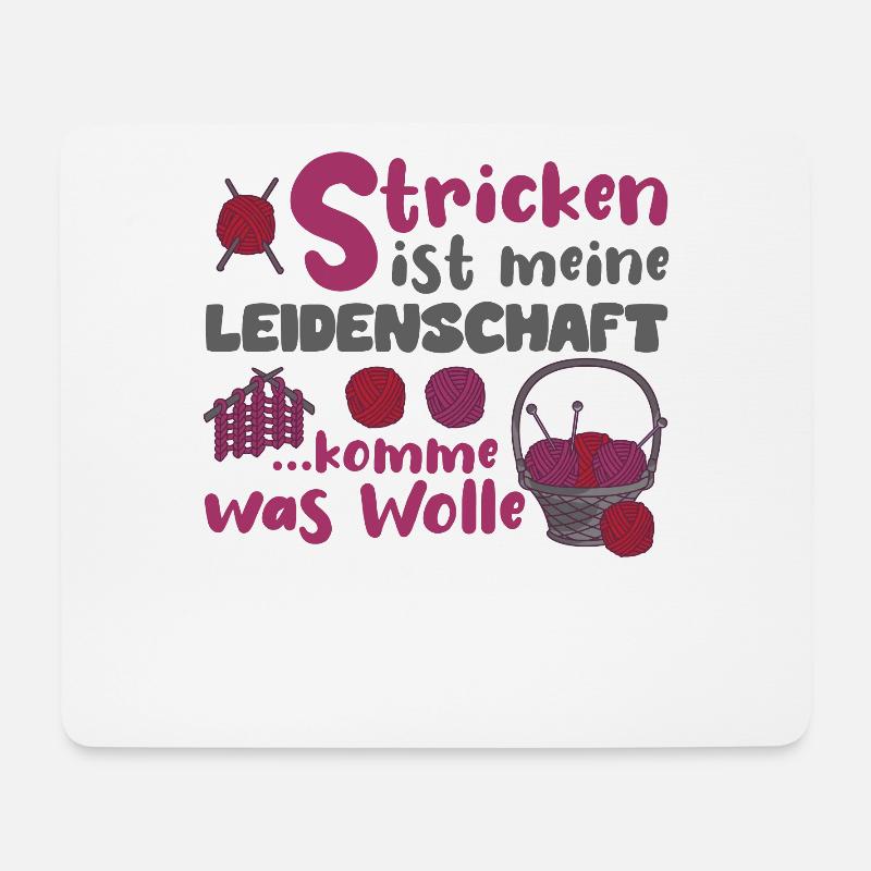Strickerin Strick Frauen Lustig Geschenk Spruch - Mousepad (Querformat) - Weiß