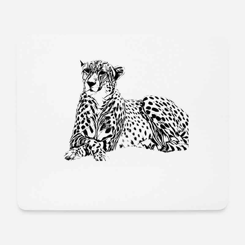 Gepard - Mousepad (Querformat) - Weiß