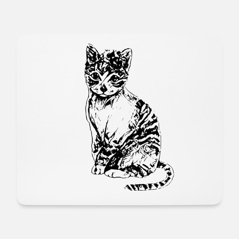 Katzen - Mousepad (Querformat) - Weiß