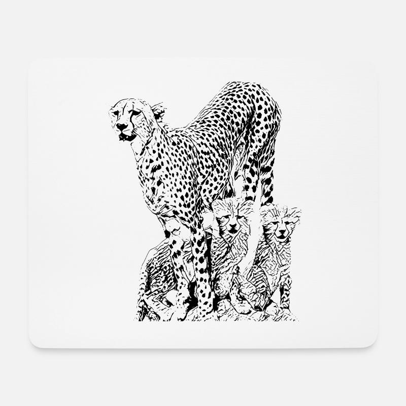 Gepard - Mousepad (Querformat) - Weiß