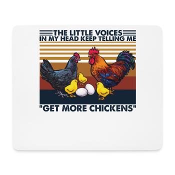 Obtenez plus de poulets T-shirt rétro vintage de poulet - Tapis de souris (format paysage) - blanc - Devant