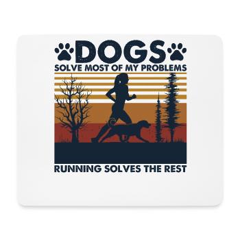 Dogs and Running Vintage Retro - Mouse Pad (horizontal) - white - Front