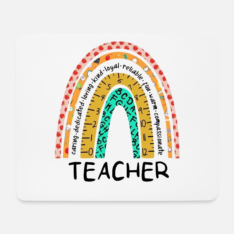 Teacher Rainbow - Mousepad (Querformat) - Weiß