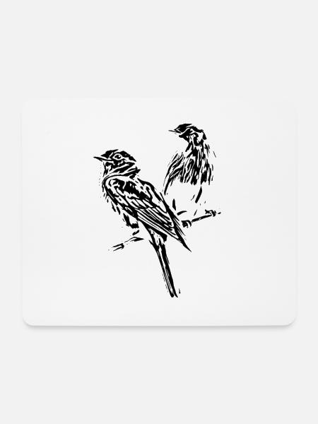 Vögel - Mousepad (Querformat) - Weiß