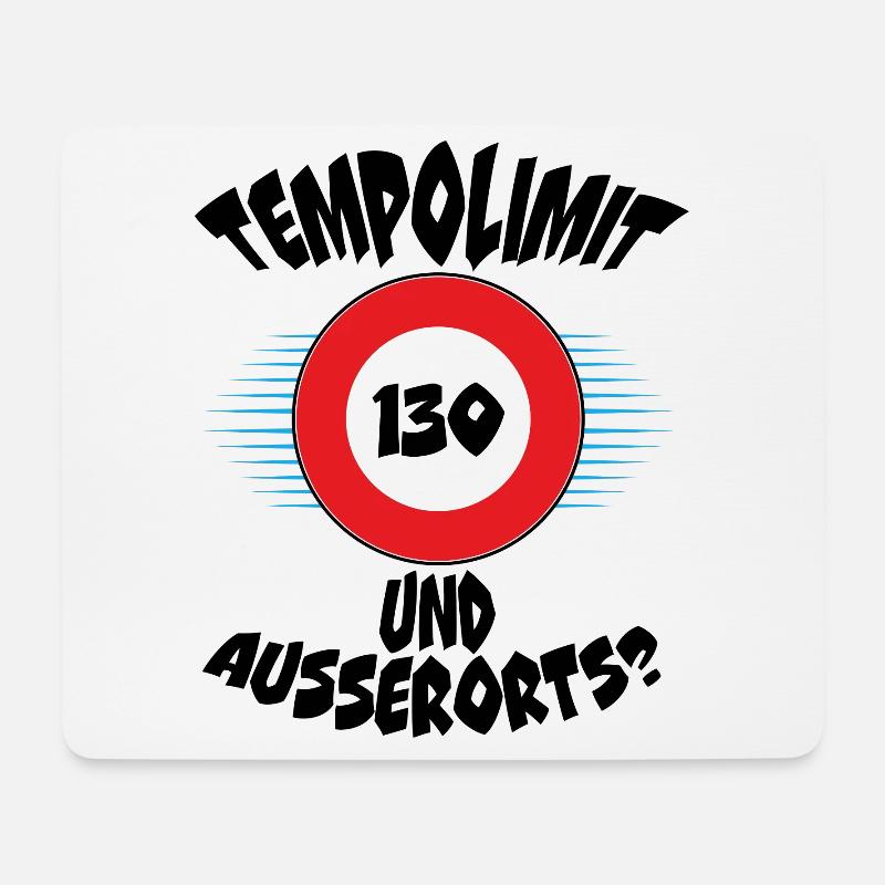 Tempolimit Autobahn Geschwindigkeit Grüne Baerbock - Mousepad (Querformat) - Weiß
