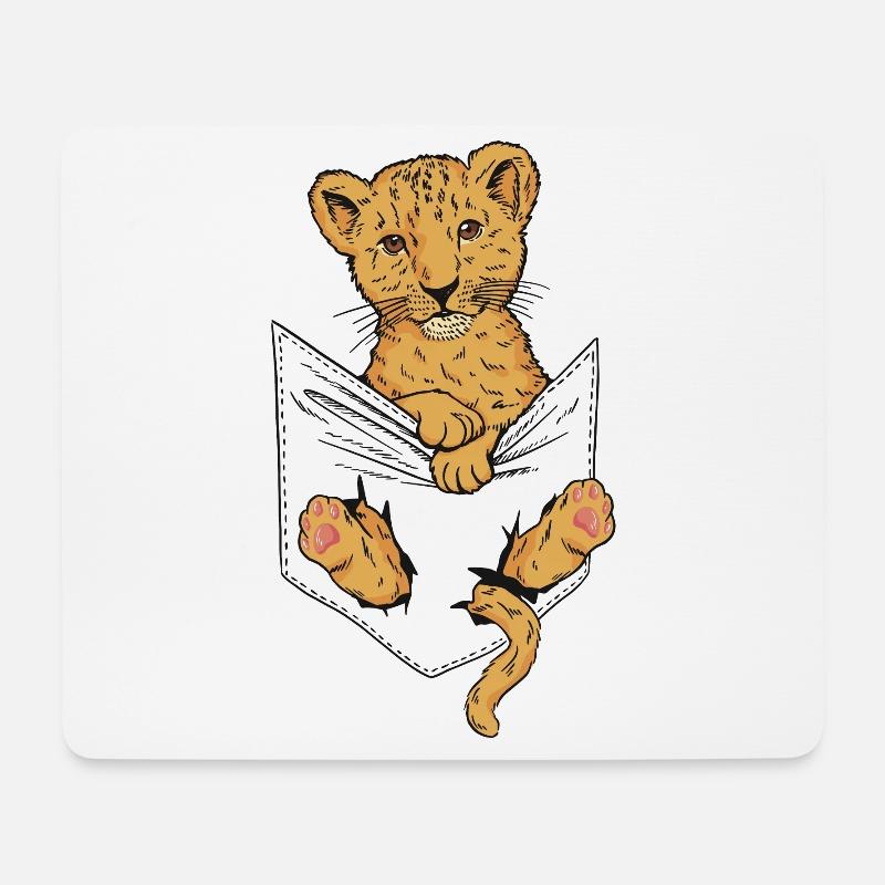 Löwenbaby in einer Tasche - Mousepad (Querformat) - Weiß