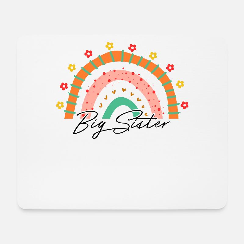Big Sister Kids Flowers - Mousepad (Querformat) - Weiß
