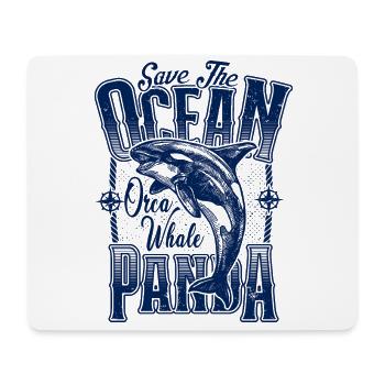 Save The Sea Pandas Rescue Killer Whale Orcas - Mouse Pad (horizontal) - white - Front