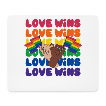 L’amour LGBTQ remporte l’arc-en-ciel des droits de l’homme - Tapis de souris (format paysage) - blanc - Devant