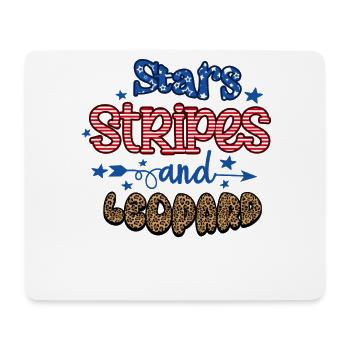 Stars Stripes and Leopard - Mousepad (Querformat) - Weiß - Vorne