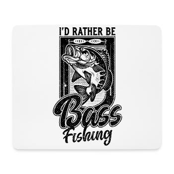 Ich wäre lieber Bass Fish Fishing Funny Fisherman - Mousepad (Querformat) - Weiß - Vorne