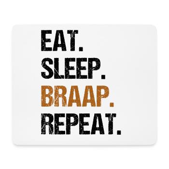 Eat Sleep Braap Wiederholung Funny Dirt Bike Motocross - Mousepad (Querformat) - Weiß - Vorne