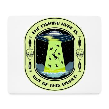 Das Angeln hier ist nicht von dieser Welt UFO-Angeln - Mousepad (Querformat) - Weiß - Vorne