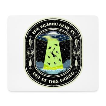 Das Angeln hier ist nicht von dieser Welt UFO-Angeln - Mousepad (Querformat) - Weiß - Vorne