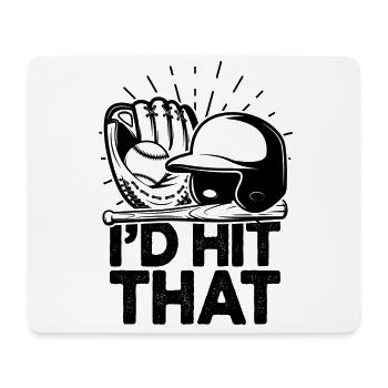 Ich würde diesen lustigen Baseball-Fan treffen - Mousepad (Querformat) - Weiß - Vorne