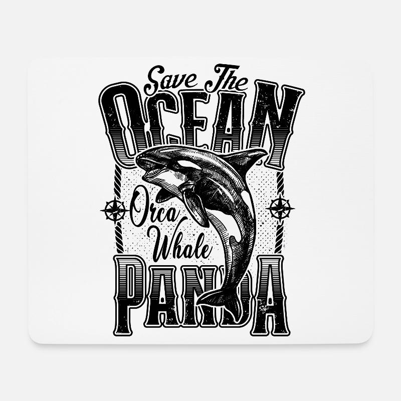 Rettet das Meer Pandas Rescue Killer Wal Orcas - Mousepad (Querformat) - Weiß