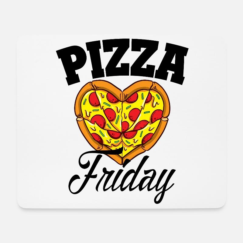 Freitag Pizza Night Funny Pizza Lover Fast Food - Mousepad (Querformat) - Weiß