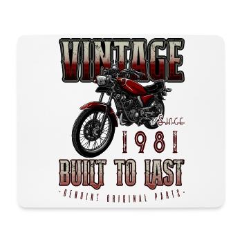 Moto Vintage Motards Moto Anniversaire 1981 - Tapis de souris (format paysage) - blanc - Devant