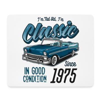 Je ne suis pas vieux Je suis une voiture classique vintage née en 1975 - Tapis de souris (format paysage) - blanc - Devant