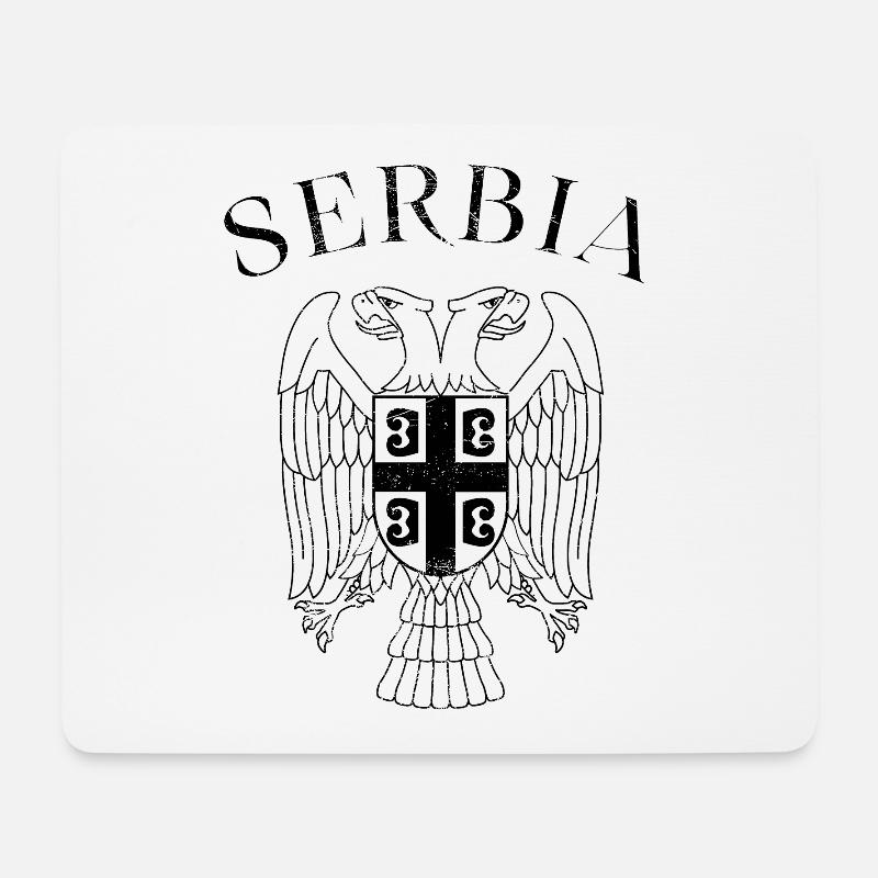 Serbien Adler Wappen Flagge - Mousepad (Querformat) - Weiß